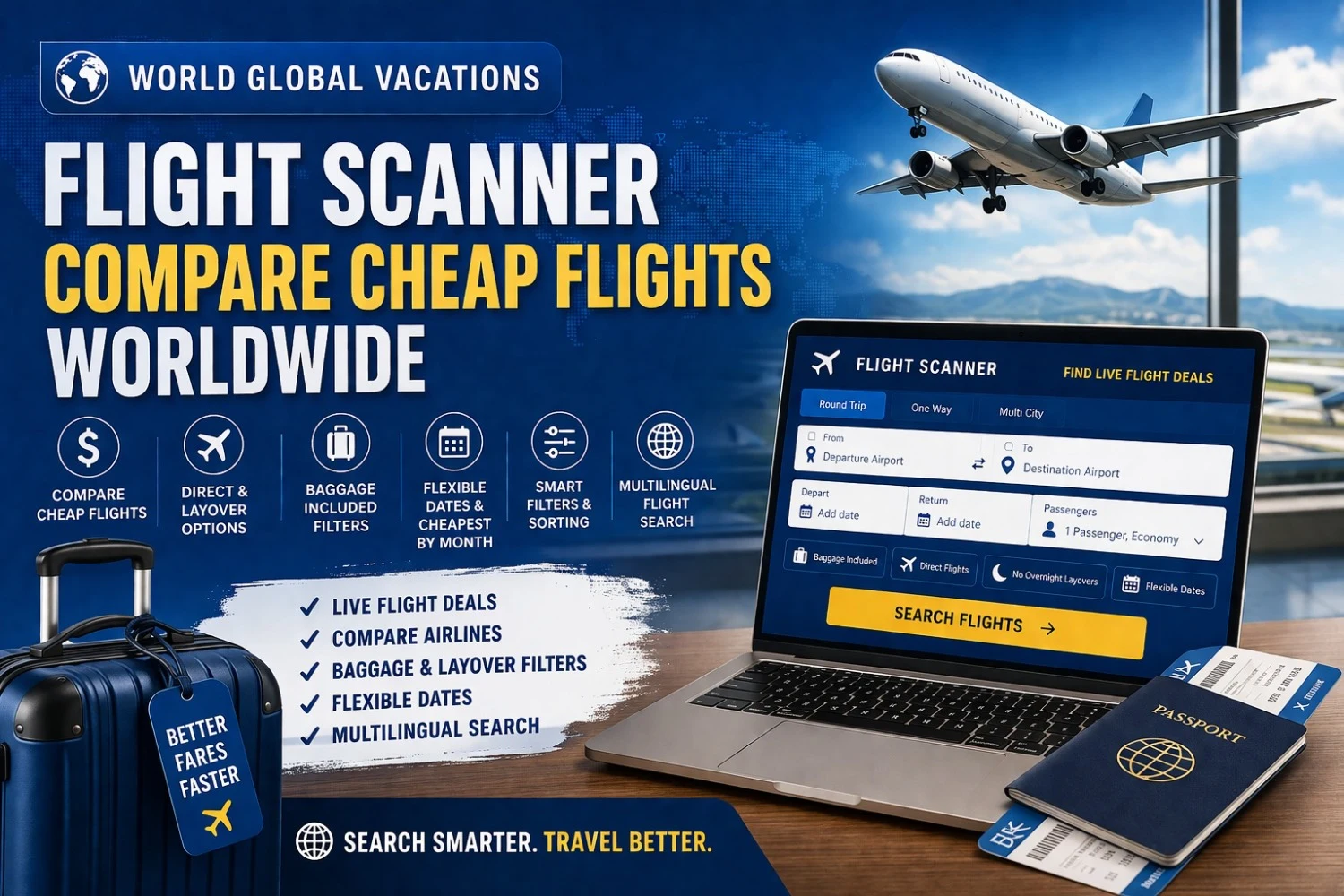 World Global Vacations Launches New Flight Scanner to Help Travellers Discover Better Flight Deals Worldwide