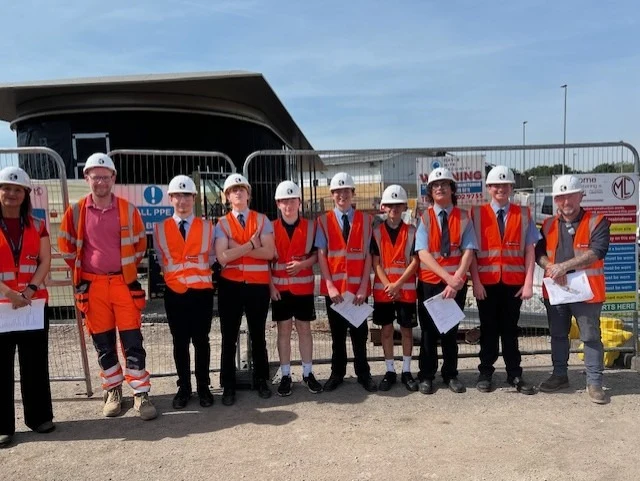 Students tour £10 million transport hub’s construction site