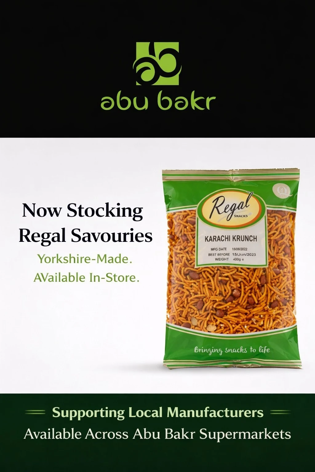 Leeds’ Abu Bakr Supermarket Backs Bradford Firm, by Stocking Regal Food Products - Boosting Yorkshire’s Role in Britain’s £5.4bn Savoury Snack Market